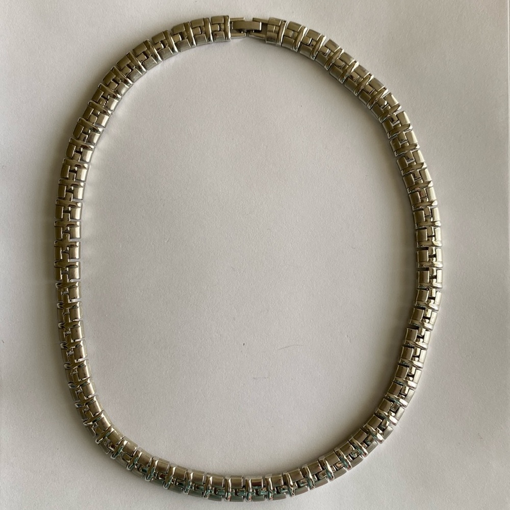 Vintage Silvertone Box Link Chain Necklace 17"